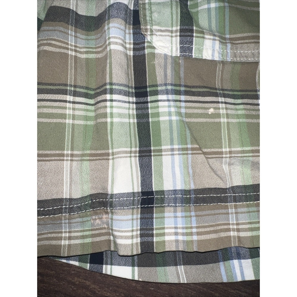 Faded Glory Stretch Y2K Womens Plaid Shorts Size 8 Green Blue - Picture 3 of 8